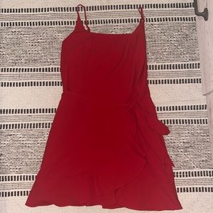 Large mini red wrap dress